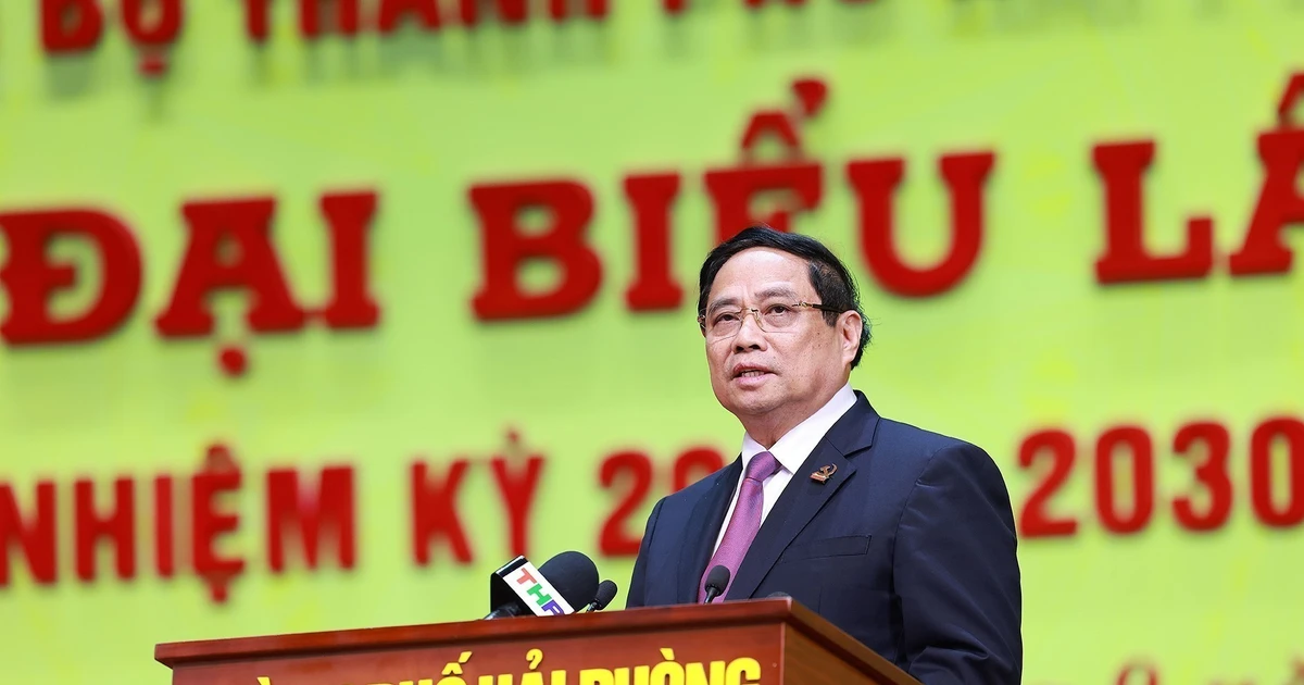 Le Premier ministre Pham Minh Chinh s'exprime lors de l'événement. Photo : VNA. 