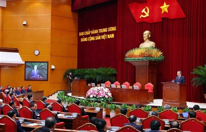 Le 12e Plénum du Comité central du Parti communiste du Vietnam (XIIIe mandat) s’est tenue les 18 et 19 juillet 2025 à Hanoï. Photo : VNA. 