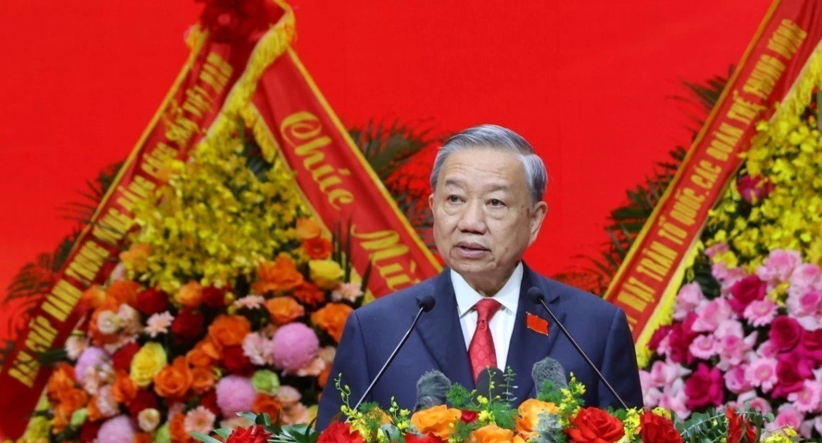 Le secrétaire général du Parti communiste du Vietnam, To Lam, prend la parole lors du 1er Congrès de l’organisation du Parti du gouvernement pour le mandat 2025-2030. Photo : VNA. 