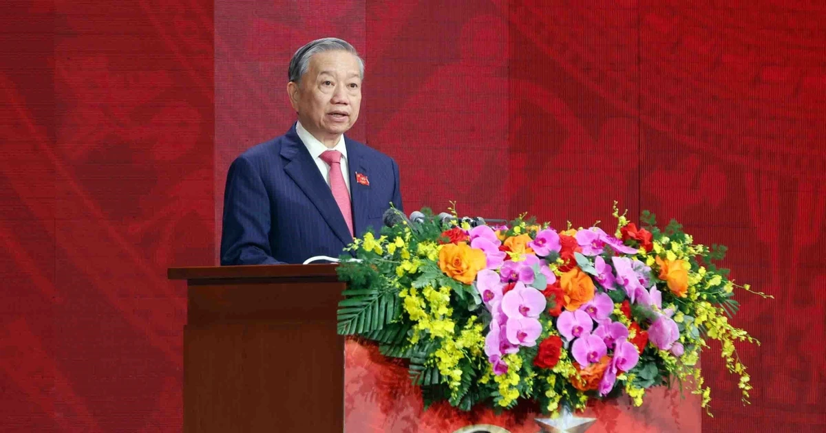 Le Secrétaire général du Comité central du Parti communiste du Vietnam, To Lam a prononcé un discours important. Photo : VNA.