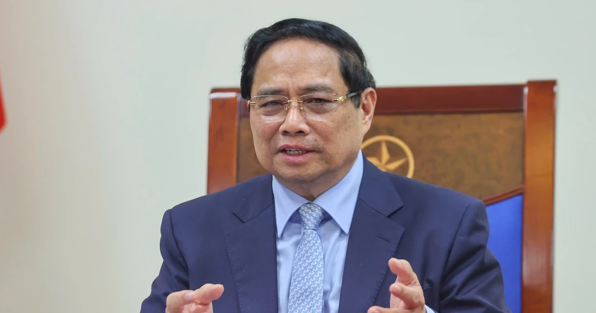 Le Premier ministre Pham Minh Chinh lors de l'entretien téléphonique. Photo : VNA 