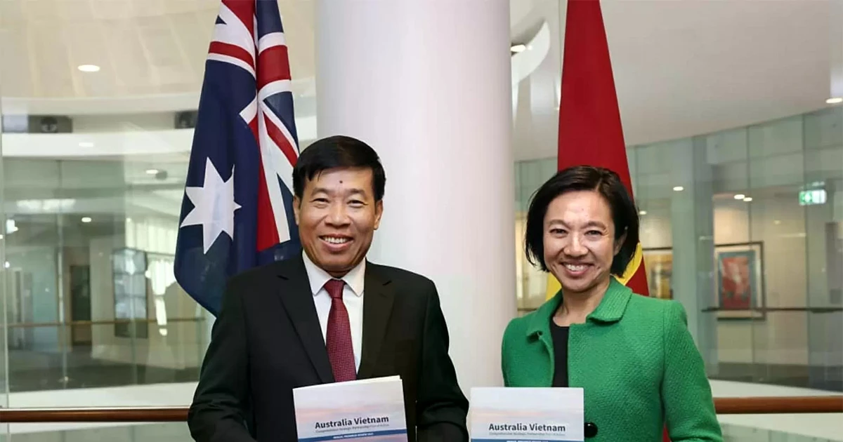 Les vice-ministres Michelle Chan et Nguyen Manh Cuong. Photo: baoquocte 