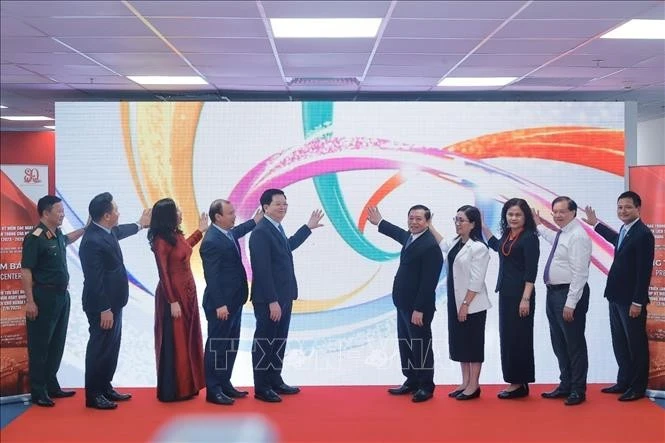 Cérémonie d'inauguration du Centre de presse. Photo : VNA. 