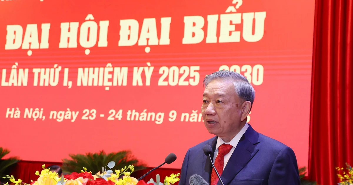 le secrétaire général du Parti communiste du Vietnam, To Lam, s'exprime lors du Congrès. Photo : VNA.