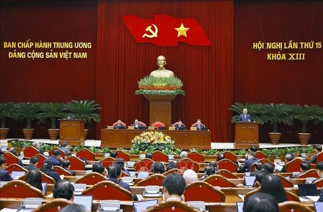 Ouverture du 15e Plénum du Comité central du Parti communiste du Vietnam (XIIIe mandat) à Hanoï. Photo : VNA.