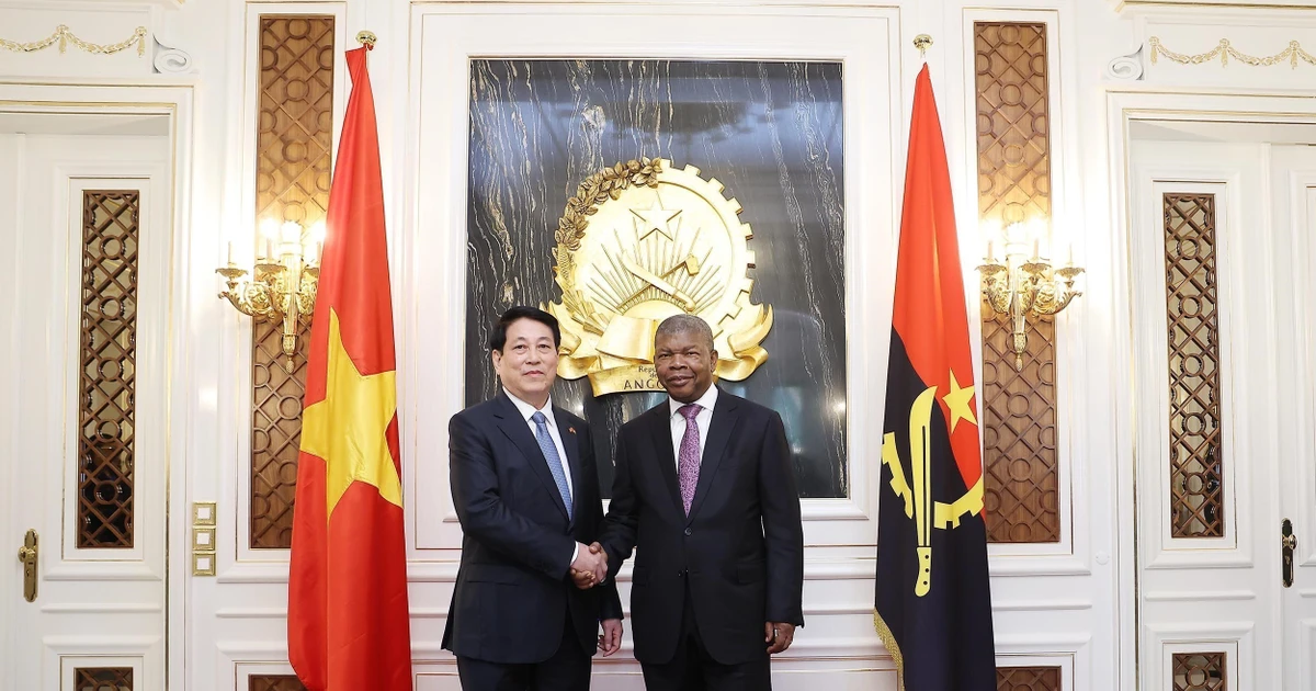 Le président vietnamien Luong Cuong (gauche) et son homologue angolais João Manuel Gonçalves Lourenço. Photo : VNA 