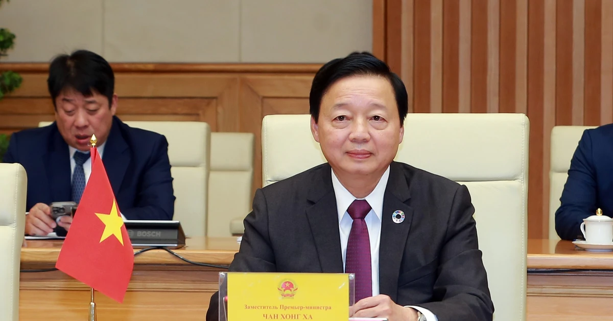 Le vice-Premier ministre Tran Hong Ha, président du sous-comité vietnamien du Comité intergouvernemental Vietnam–Russie sur la coopération économique, commerciale, scientifique et technique. Photo : VNA. 