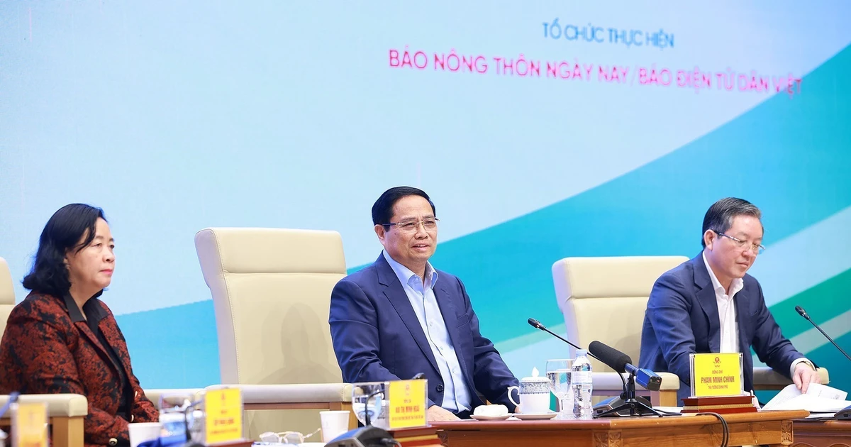 Le Premier ministre Pham Minh Chinh au 7ᵉ Dialogue avecles agriculteurs. Photo : VNA.