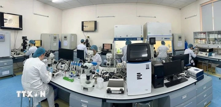 Laboratoire de biotechnologie de l'Université internationale relevant de l'Université nationale à Hô Chi Minh-Ville. Photo : VNA. 