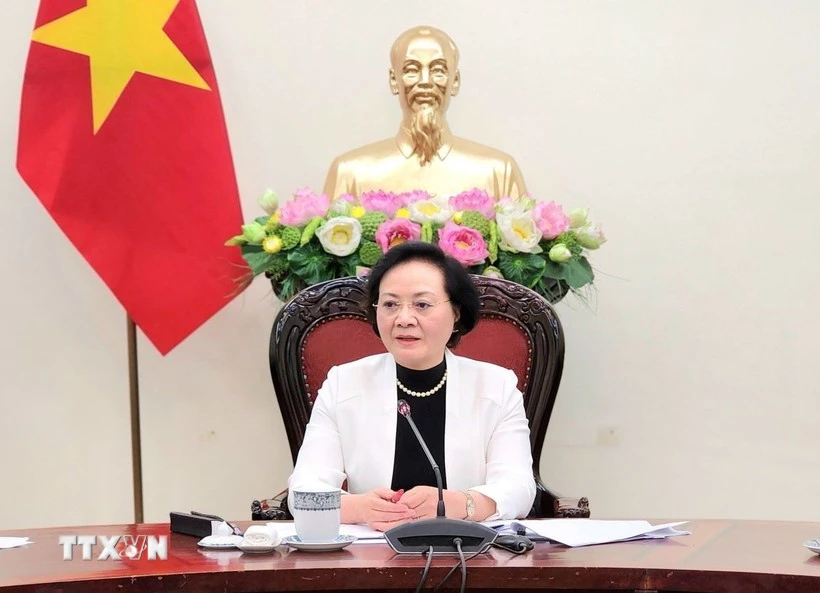 La vice-Première ministre Pham Thi Thanh Trà s'exprime. Photo: VNA.