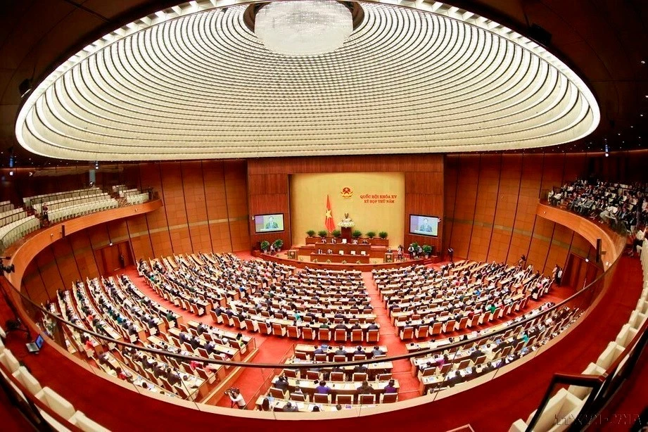 Lors d'une session de l'Assemblée nationale du Vietnam (XVᵉ législature). Photo : VNA. 
