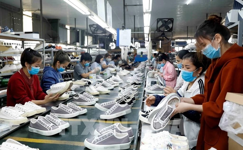 Le Vietnam se classe actuellement au troisième rang mondial pour la production de chaussures, avec environ 1,4 milliard de paires fabriquées chaque année. Photo : VNA.