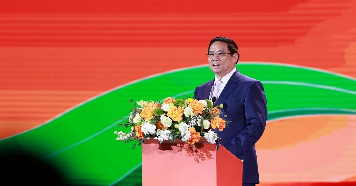 Le Premier ministre Pham Minh Chinh lors de la cérémonie. Photo: VNA