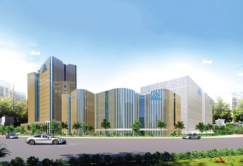 Les entreprises nationales investissent massivement dans les centres de données. Sur la photo : Perspective du projet de centre de données hyperscale CMC du groupe CMC à Hô-Chi-Minh-Ville. Photo : baodautu.vn 
