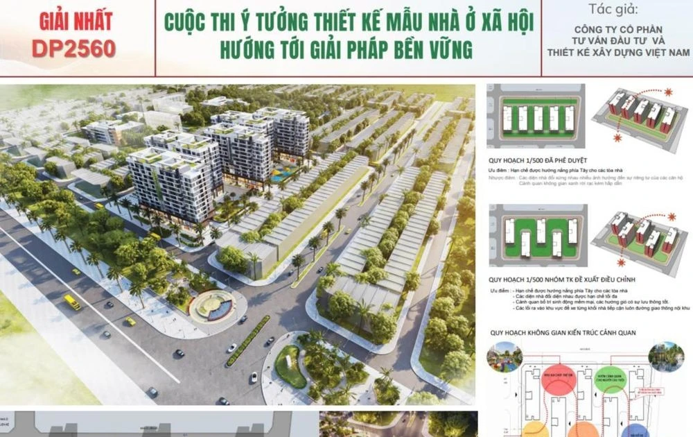 L'un des projets lauréats du concours de conception de logements sociaux durables. Photo : baomoi.
