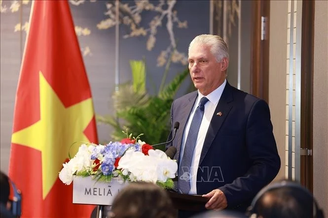 Le premier secrétaire du Comité central du Parti communiste cubain et président, Miguel Díaz-Canel Bermúdez. Photo : VNA.