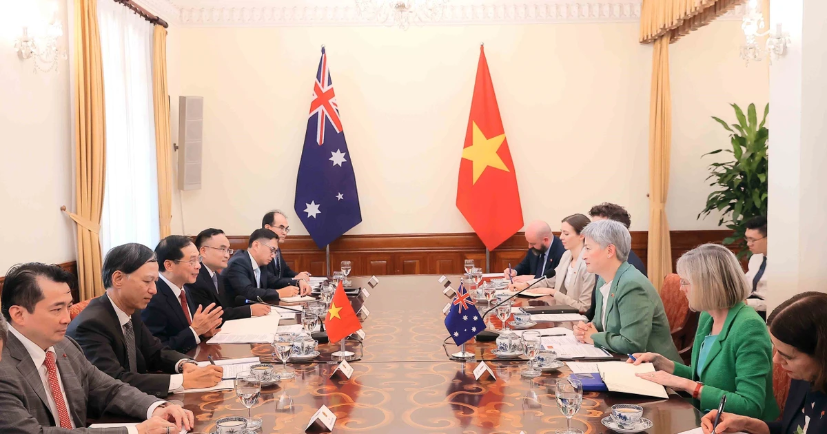 Lors de la 7e réunion des ministres des Affaires étrangères Vietnam-Australie (FMM-7), à Hanoi, le 20 août. Photo : VNA.