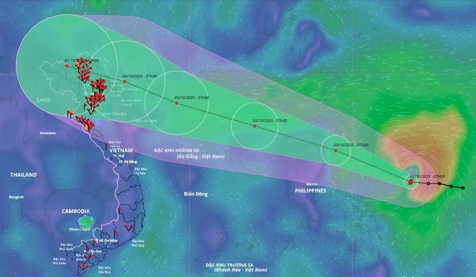 La tempête tropicale Matmo se dirige vers le Vietnam. Photo : VNDMS.