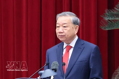 Le secrétaire général To Lam s"exprime à l'ouverture du 2e Plénum du Comité central du Parti. Photo: VNA