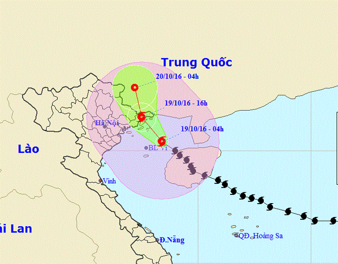 Arrivé dans le golfe du Bac Bo, le typhon Sakira va se dégrader ảnh 1 Arrivé dans le golfe du Bac Bo, le typhon Sakira va se dégrader ảnh 1