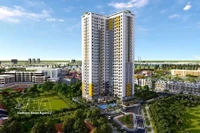 Immeuble d’appartements investi par le groupe BCONS dans le quartier de Bình Thắng, ville de Dĩ An, province de Bình Dương. Photo : VNA.