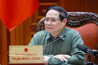 Le Premier ministre Pham Minh Chinh lors de la réunion. Photo : VNA