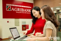 Des employés de la Banque vietnamienne de l’Agriculture et du Développement rural (Agribank) guident les clients dans la réalisation de transactions sécurisées sur les canaux numériques. Photo : Journal Quân đội nhân dân