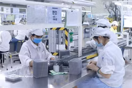 Fabrication de composants électroniques dans la compagnie Star Engineers Vietnam, basée dans le Parc industriel Binh Xuyên I, province de Phu Tho (Nord). Photo : VNA