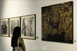 Les œuvres sont exposées au Centre d’arts contemporains. Photo: VNA