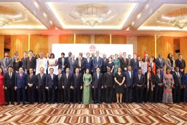 Participants à la cérémonie marquant le 50e anniversaire des relations diplomatiques entre le Vietnam et l'Angola (12 novembre 1975-2025). Photo : VNA