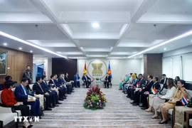 Le secrétaire général Tô Lâm rencontre le secrétaire général de l'ASEAN Kao Kim Hourn et le Comité des représentants permanents auprès de l'ASEAN (CPR). Photo : VNA