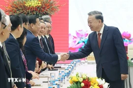 Le secrétaire général du Parti communiste du Vietnam, Tô Lâm rencontre les intellectuels et scientifiques, à Hanoi, le 30 décembre 2024. Photo : VNA