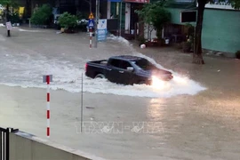 Les fortes pluies ont inondé plusieurs routes dans la province de Thai Nguyên, le 21 juin. Photo : VNA