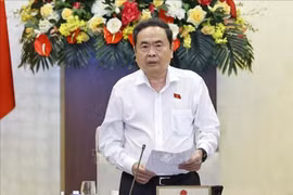 Le président de l’Assemblée nationale, Trân Thanh Mân s’exprime en clôture de la 49e session du Comité permanent de l’Assemblée nationale. Photo : VNA