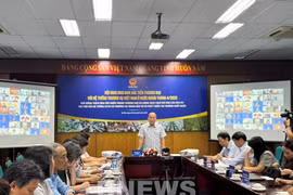 Lors de la conférence de coordination avec les offices du commerce du Vietnam à l’étranger, le 28 avril. Photo : VNA