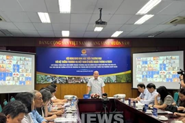 Lors de la conférence de coordination avec les offices du commerce du Vietnam à l’étranger, le 28 avril. Photo : VNA