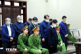 Les prévenus lors du procès l’affaire du groupe Phuc Son. Photo : VNA
