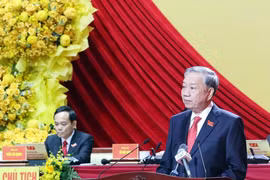 Le secrétaire général Tô Lâm s’adresse au premier Congrès du Comité du Parti de Hô Chi Minh-Ville pour le mandat 2025-2030. Photo: VNA
