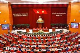 Vue du 11e Plénum du Comité central du Parti du 13e mandat, à Hanoi. Photo : VNA