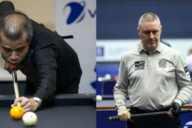 Le joueur de billard vietnamien Trân Quyêt Chiên (à gauche) remporte la finale du Master UMB 3 bandes de Blois 2025 sur le score de 50 à 15 face au Belge Frédéric Caudron. Photo : thethaovanhoa.vn