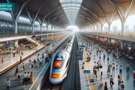 Image illustrative de la future ligne ferroviaire à grande vitesse Nord-Sud utilisant l'application Chat GPT. Photo: VNA