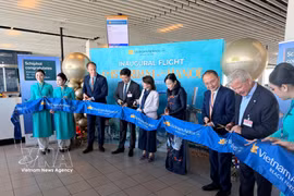 Cérémonie de lancement de la liaison directe Hanoi-Amsterdam. Photo : VNA