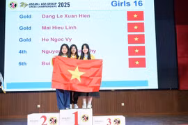 L’équipe féminine vietnamienne des moins de 16 ans a remporté l’or aux Championnats d’échecs ASEAN+ par catégories d’âge 2025. Photo : Fédération vietnamienne des échecs