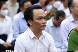 L’ancien président de FLC, Trinh Van Quyêt, lors de son procès de première instance. Photo : VNA