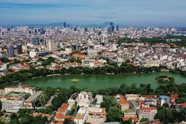 Le lac de l'Epée restitué vu d'en haut. Photo: VNA