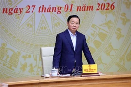 Le vice-Premier ministre Trân Hông Hà s’exprime lors de la 30e réunion du Comité national de pilotage de la lutte contre la pêche illicite, non déclarée et non réglementée, le 27 janvier. Photo : VNA