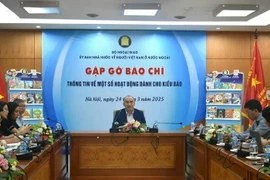 Le vice-président du Comité d’Etat chargé des Vietnamiens résidant à l’étranger Nguyên Manh Dông lors de la rencontre avec la presse. Photo: Comité d’Etat chargé des Vietnamiens résidant à l’étranger