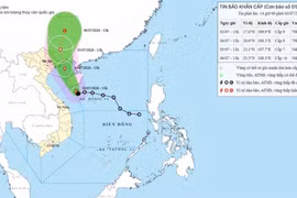 Trajectoire du typhon Maysak, à 14h00 le 3 juillet 2026. Source : NCHMF