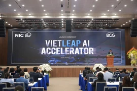 Lancement du programme d’accélération des startups en IA au Vietnam – VietLeap AI Accelerator, à Hanoi, le 2 octobre. Photo : NIC