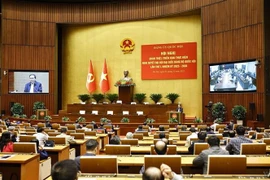 Le président de l’Assemblée nationale, Trân Thanh Mân, prend la parole lors de la conférence, à Hanoi, le 1er novembre 2025. Photo : VNA